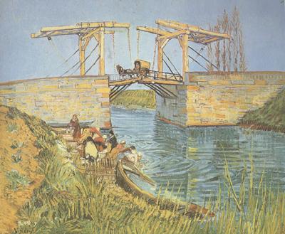 Vincent Van Gogh The Langlois Bridge at Arles with Women Washing (nn04) Sweden oil painting art
